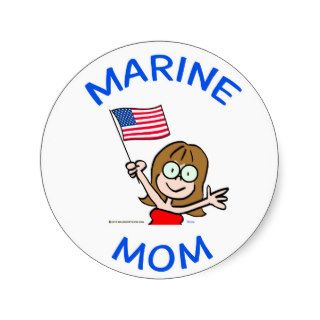 marine mom marines corps patriotism round stickers