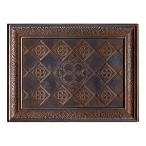 EXPO Castle Metals 12 in. x 16 in. Wrought Iron Metal Clover Mural Wall Tile CM021216DECO1P