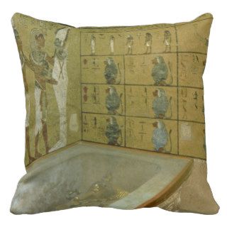 The burial chamber in the Tomb of Tutankhamun, New Throw Pillow