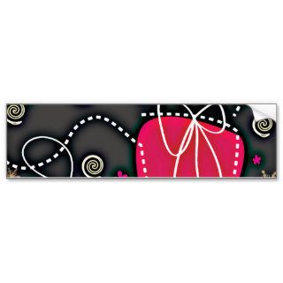 Gift Box PINK BLACK WHITE EMO GIRLY BACKGROUNDS WA Bumper Sticker