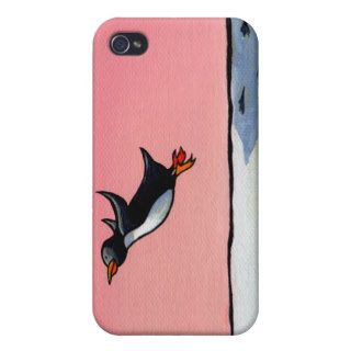 Flying penguin fun whimsical art Eternal Optimist iPhone 4/4S Cover