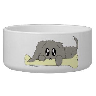 Cute Puppy Dog with Bone Food or Water Bowl Dog Water Bowls