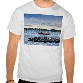 fishing oil painting tee shirt