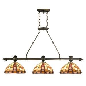 Dale Tiffany Baroque 78.5 in. 3 Light Antique Brass Island Fixture STH11277
