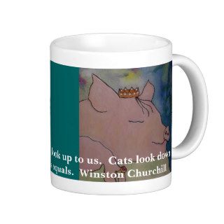 I am fond of pigs. Winston Churchill Quote   Mug