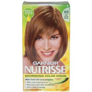 Garnier Nutrisse, Nourishing Color Creme with Triple Fruit Oil, (63) Light Golden Brown Hair Color  Chemical Hair Dyes  Beauty