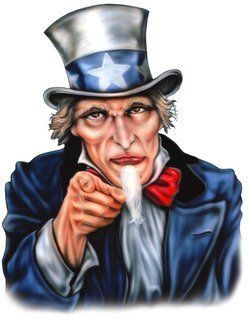 2" Helmet Hardhat Printed uncle sam color air brushed decal sticker for autos, windows, laptops or any smooth surface. 