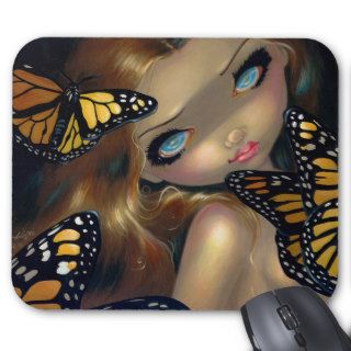 "Nymph with Monarchs" Mousepad