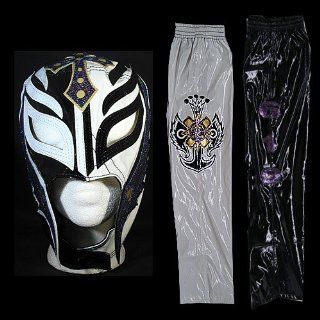 WWE Rey Mysterio Black & White Replica Kid Size Mask & Pants Combo Deal Toys & Games