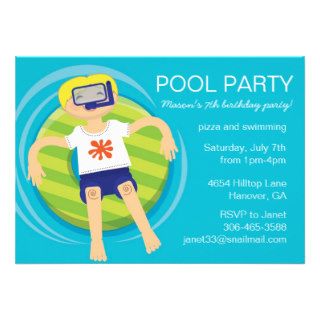 Summer Pool Beach Party Invitations