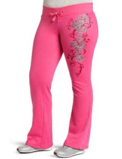Southpole Juniors Plus Size Fashion Fleur De Lis Knit Pants, Pink, 3x