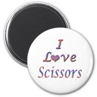 I Heart (Love) Scissors Fridge Magnets