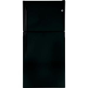 GE 30 in. W 20 cu. ft. Top Freezer Refrigerator in Black GTH20JBBBB
