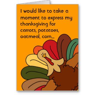 Tucker Turkey Vegetarian Thanksgiving Card