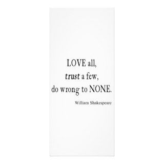 Love All Trust Few Wrong None Shakespeare Quote Personalized Announcement