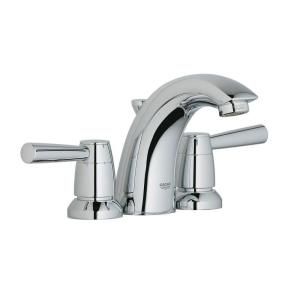 GROHE Bamboo 4 in. Minispread 2 Handle Low Arc Bathroom Faucet in Starlight chrome DISCONTINUED 2012000E