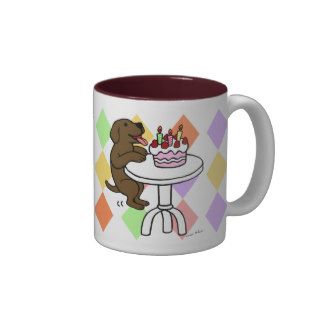 Birthday Cake Chocolate Labrador Cartoon Mug