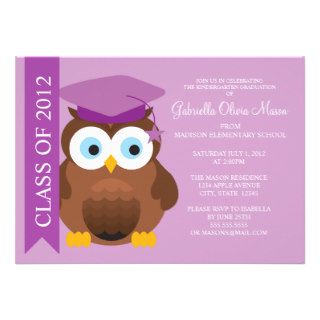 5 x 7 Cute Owl  Graduation Party Invite