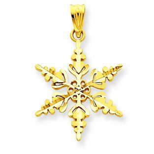 14k Polished Snowflake Pendant Jewelry