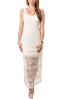 DHStyles Women's Sexy Sheer Paneled Floral Lace Maxi Dress