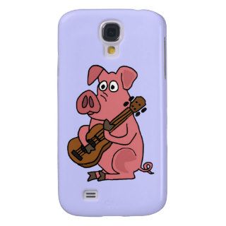 CC  Funny Pig Playing Guitar Cartoon Samsung Galaxy S4 Cover