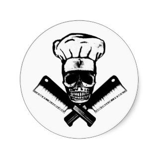Chef Skull (B&W) Stickers