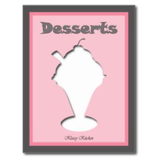 Dessert Recipes Sundae Silhouette Cards Post Card