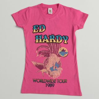 Ed Hardy Girl's 'World Wide Tour 1998' T shirt Ed Hardy Kids Girls' Tops