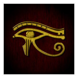 Eye of Horus Gold Color Poster