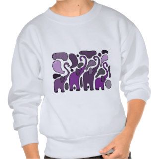 Purple Elephant Art Abstract Pullover Sweatshirt