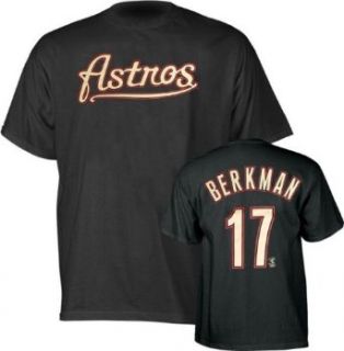 Lance Berkman Houston Astros Jersey Name and Number Black T Shirt  Clothing