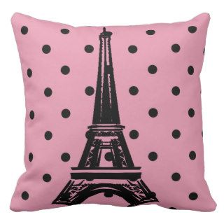Pink and Black Eiffel Tower Pillows