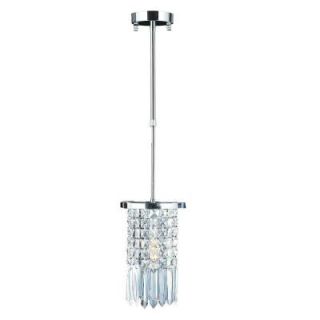 Worldwide Lighting Torrent 1 Light Polished Chrome Round Clear Crystal Mini Pendant W83531C6 CL