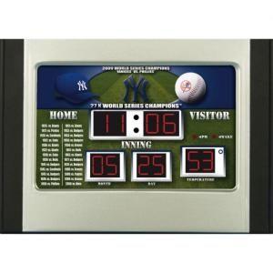 New York Yankees 6.5 in. x 9 in. Scoreboard Alarm Clock with Temperature 0128706
