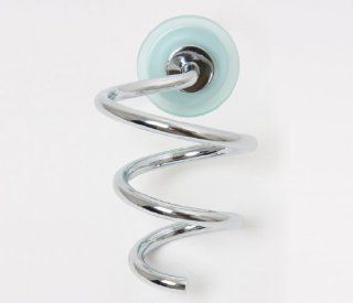 Taymor 3.75" Inch Bathroom & Vanity Wall Mounted Metal Spiral Hair Blow Dryer Holder Chrome Steel   Mounted Bathroom Shelves  