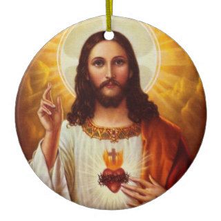 Lord Jesus Christ and the Sacred Heart Christmas Ornament