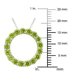 10k Gold August Birthstone Small Prong set Peridot Circle Necklace Gemstone Necklaces