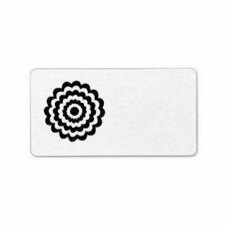 Funky Flower in Black and White. Personalized Address Labels