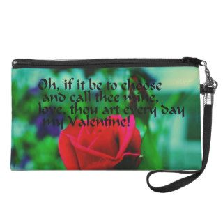 Romantic Valentine's Day Quote Wristlet Clutches