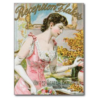 Reception Flakes Vintage Baking Ad Art Postcard