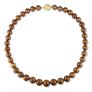 Miadora 14k Gold Brown Tahitian Pearl Necklace (10 14 mm) Miadora Pearl Necklaces
