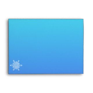 Blue and Teal Snowflake Posh Wedding Envelope