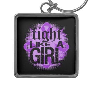 Pancreatic Cancer Fight Like A Girl Rock Ed. Keychains