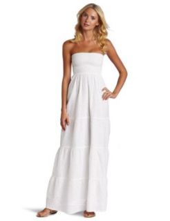 Melissa Odabash Women's Adela Cotton Anglais Strapless Maxi Dress, White, Small