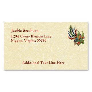 Chinese Wealthy Peacock Tattoo Business Cards