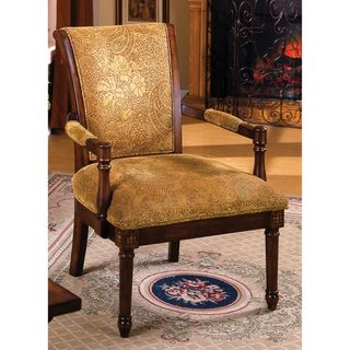 Furniture of America Betty Fleur Antique Oak Wood Accent Chair Furniture of America Chairs