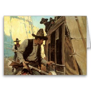 Admirable Outlaw by NC Wyeth, Vintage Cowboys Greeting Card