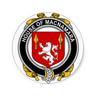 MacNamara Family Crest Round Stickers