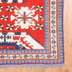 Afghan Hand knotted Kazak Red/ Ivory Wool Rug (5'2 x 6'5) 5x8   6x9 Rugs