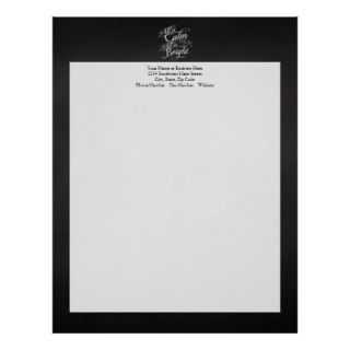 All is Calm, All is Bright Chalkboard Christmas Personalized Letterhead